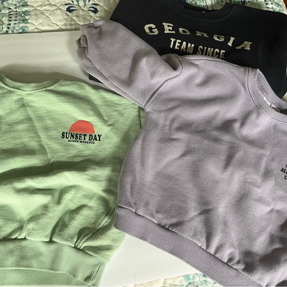 3 Sweatshirts.. size 3-4 and 6
